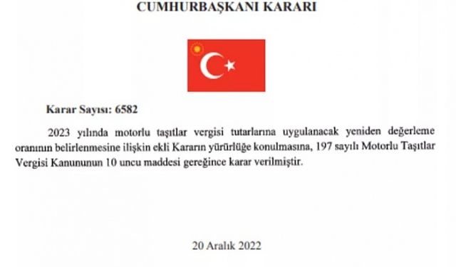 2023 yılında MTV vergisi yüzde 61,5 olarak belirlendi